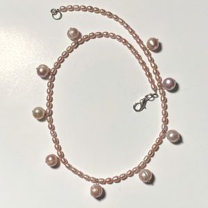 SJC Hand Strung 17.5” Mauve FW Pearl Necklace